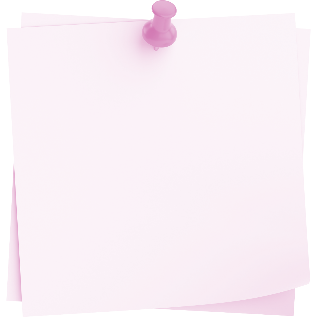 Blank pink sticky note with a pink pushpin
