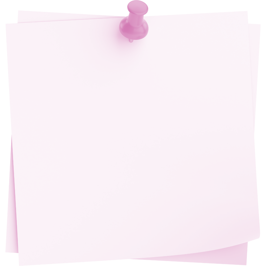 Pink sticky note with pushpin