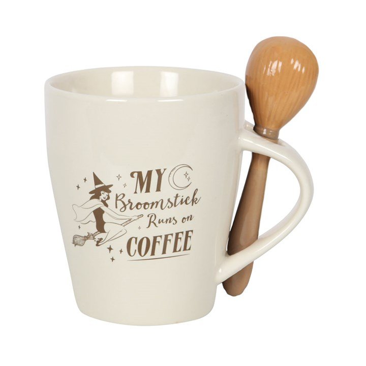 My Broomstick Runs on Coffee Mug and Spoon Set.jpg