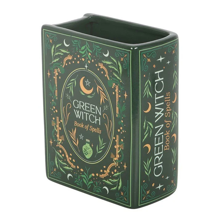 Green Witch Book Shaped Vase (side).jpg