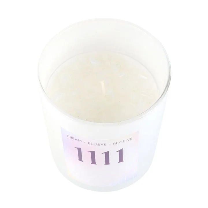 1111 Angel Number Crystal Chip Candle (top).jpg
