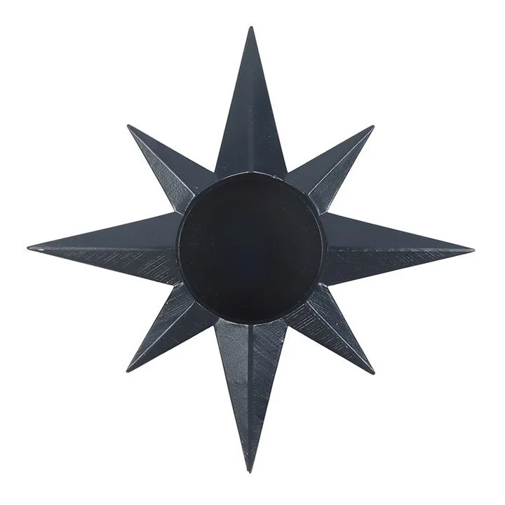 Navy Star Tealight Candle Holder (top).jpg