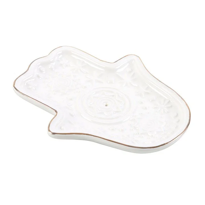 White Hand of Hamsa Incense Holder and Trinket Dish.jpg