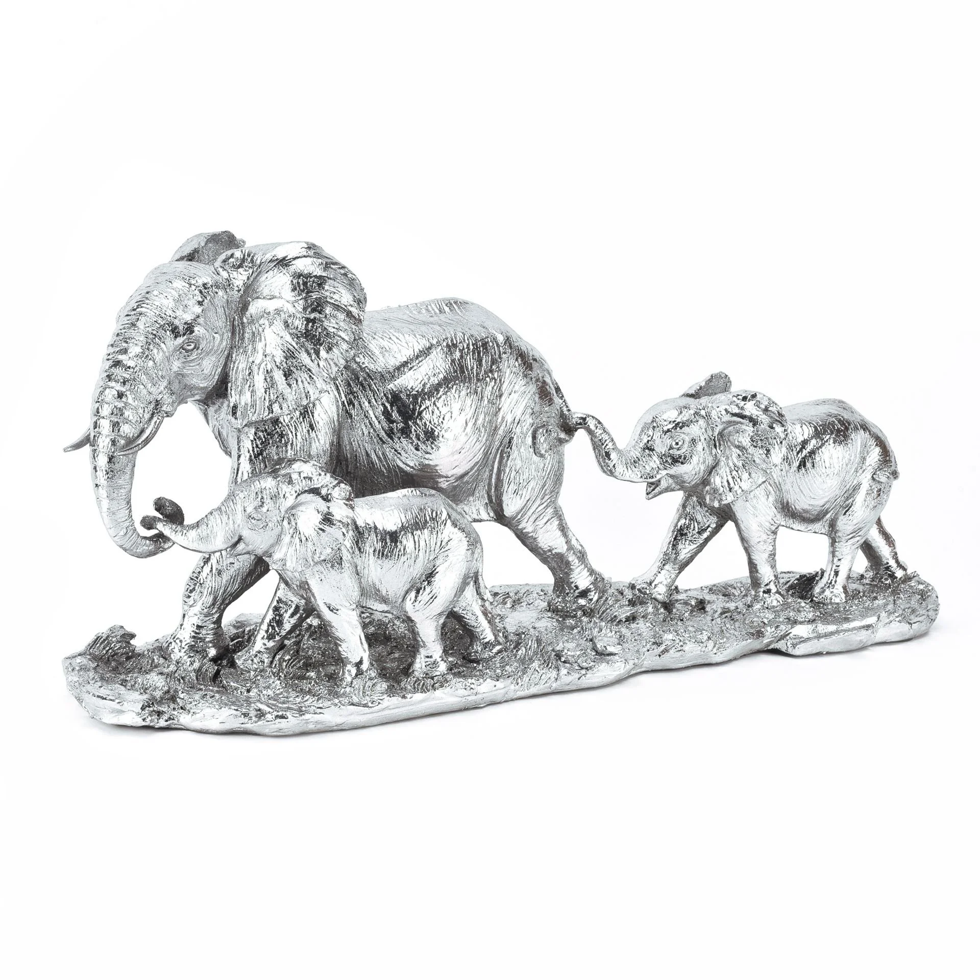 3 Elephants Figurine 21"
