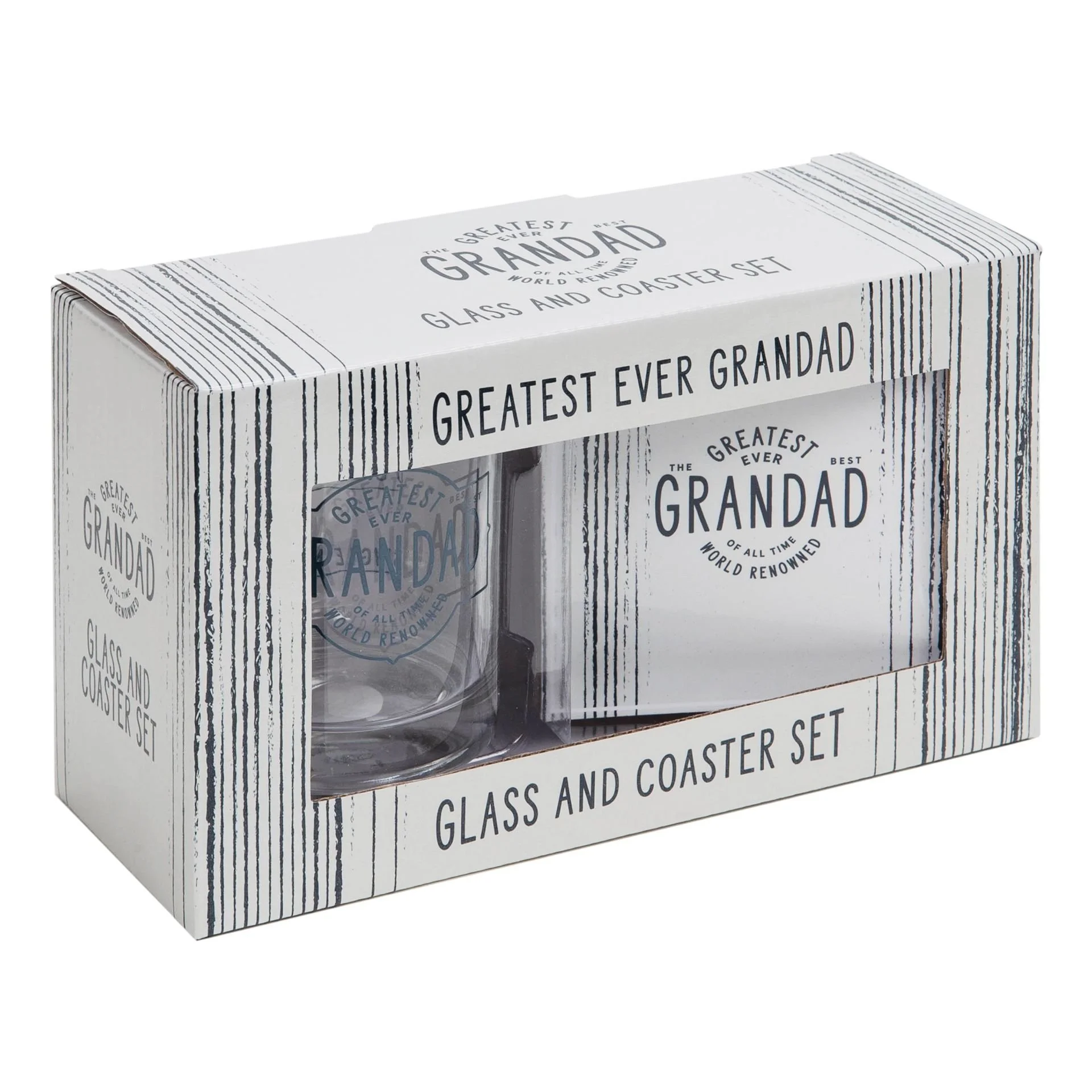 Grandad Whiskey Glass and Coaster Set