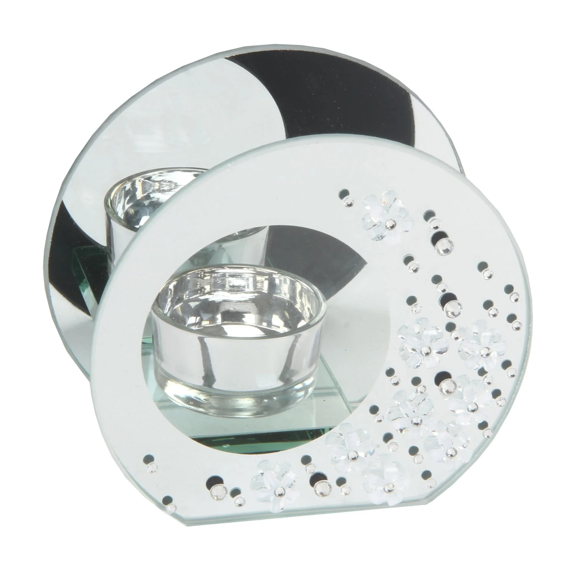 Hestia Mirror Glass & Crystal Holder