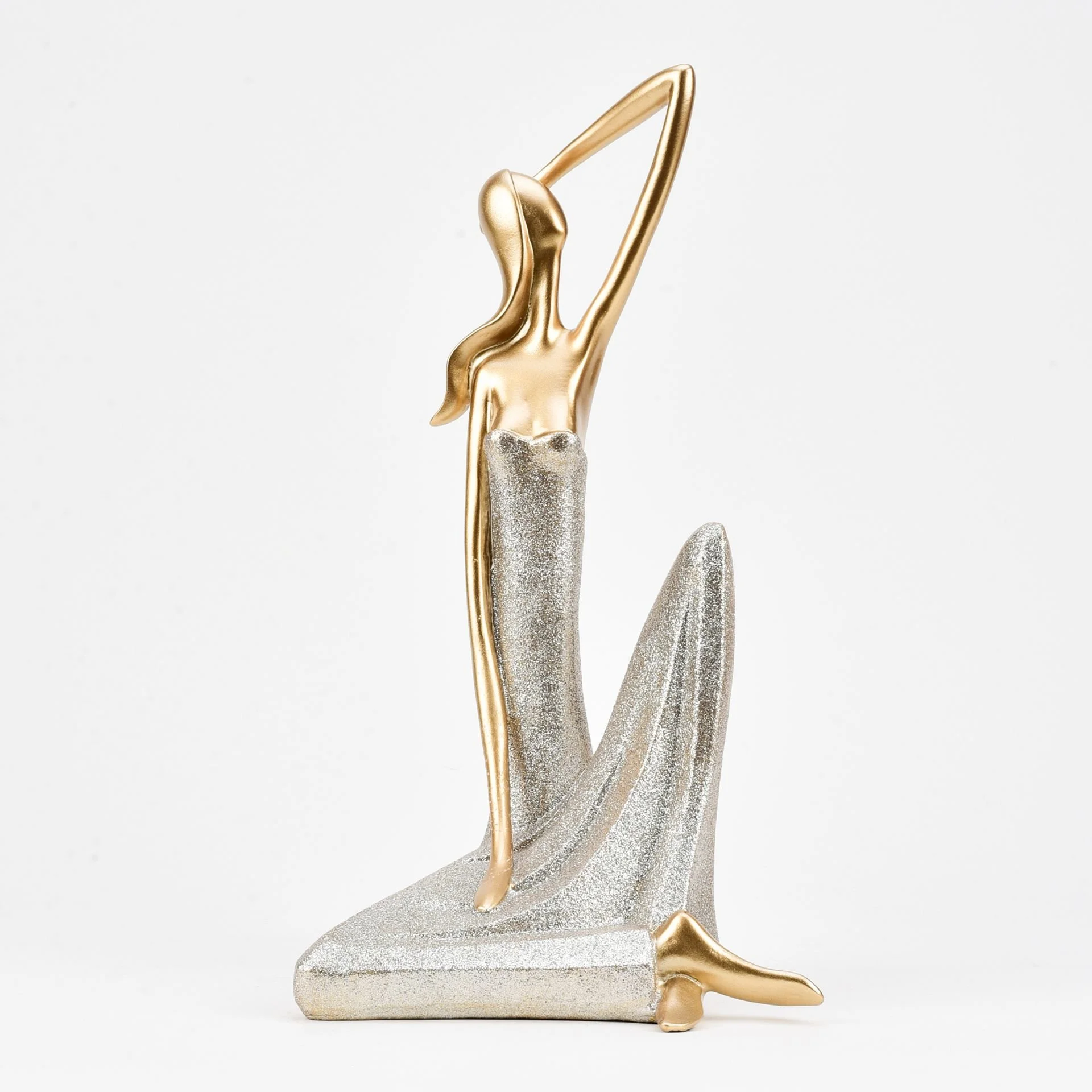 Portrait Figurines - Gold Woman Stretching