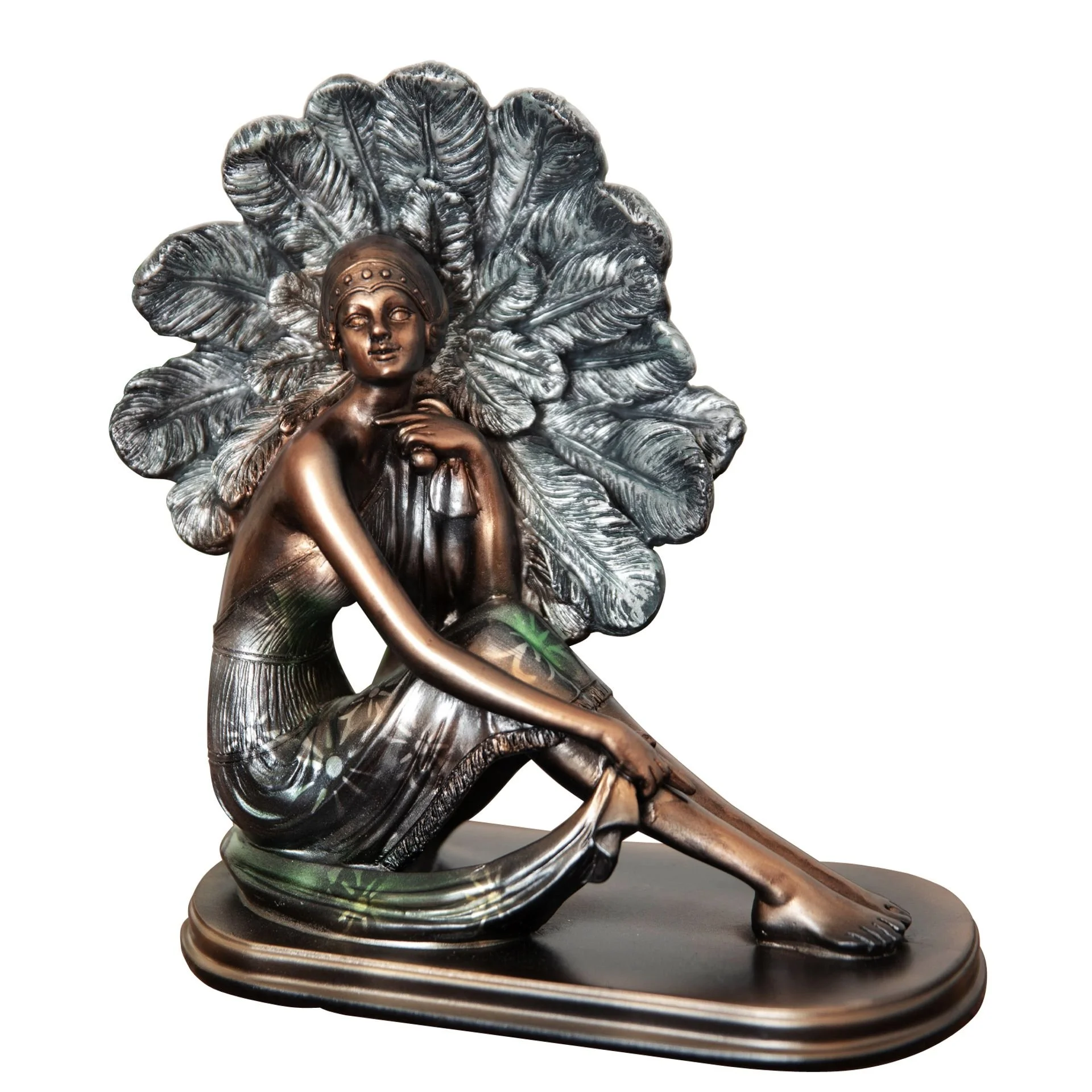 Silhouette Collection - Lady Figurine Bronze & Teal 21cm