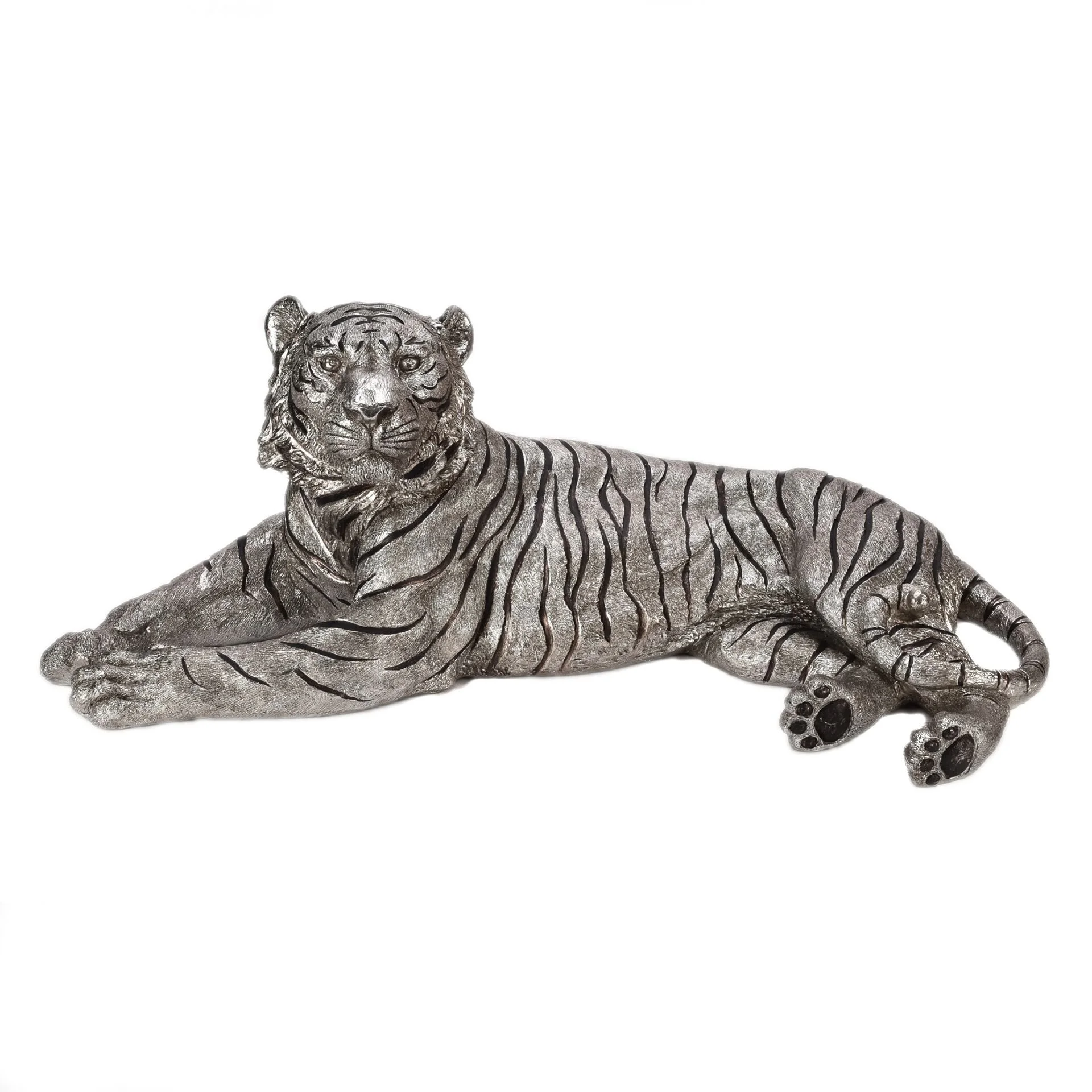 Silver Tiger Figurine Length 30"