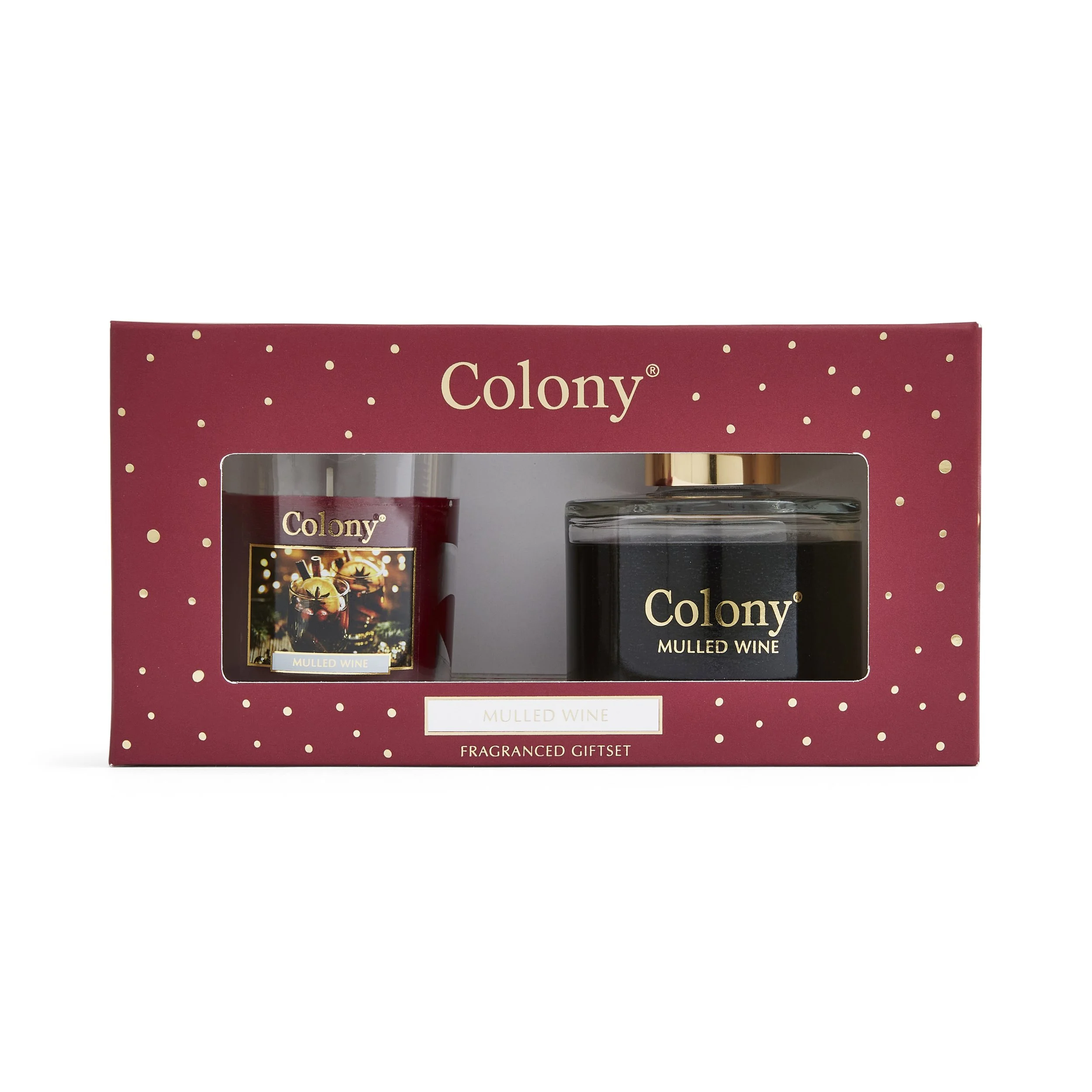 Wax Lyrical - Colony Festive Range - Votive & 100ml Diffuser Giftset Mulled Wine