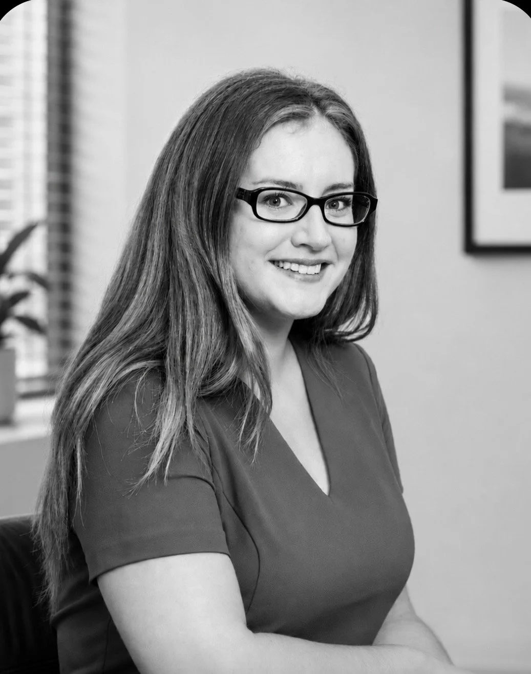 Black-and-white photo of Emma Bester, founder of Big Little Governance.