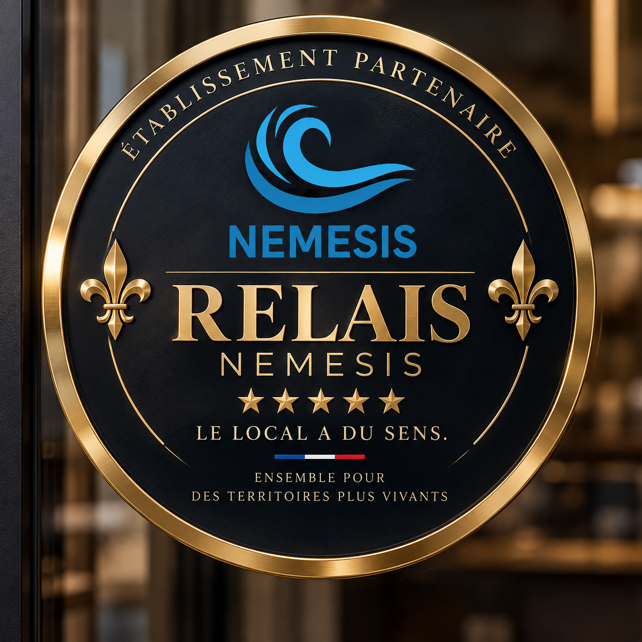 logo  pour un établissement nommé Relaïs Nemesis, apres un cahier des charges spécifique
