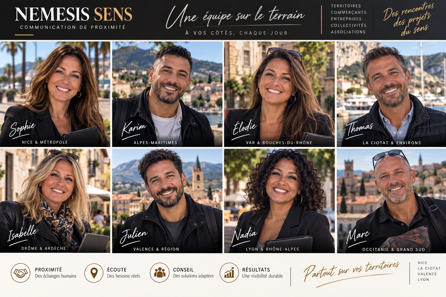 L'équipe d'OT den Nemesis Sens ( Opérationnels Terrain ) à travers le territoire depuis plus de 18 ans