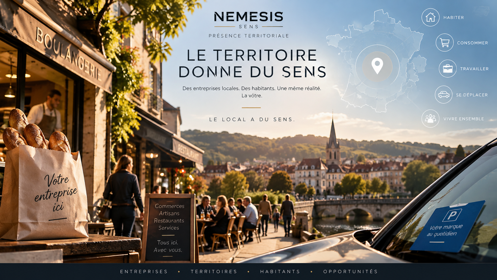 Une ville ou intervient Nemesis Sens après des collectivités et des acteurs économiques du secteur