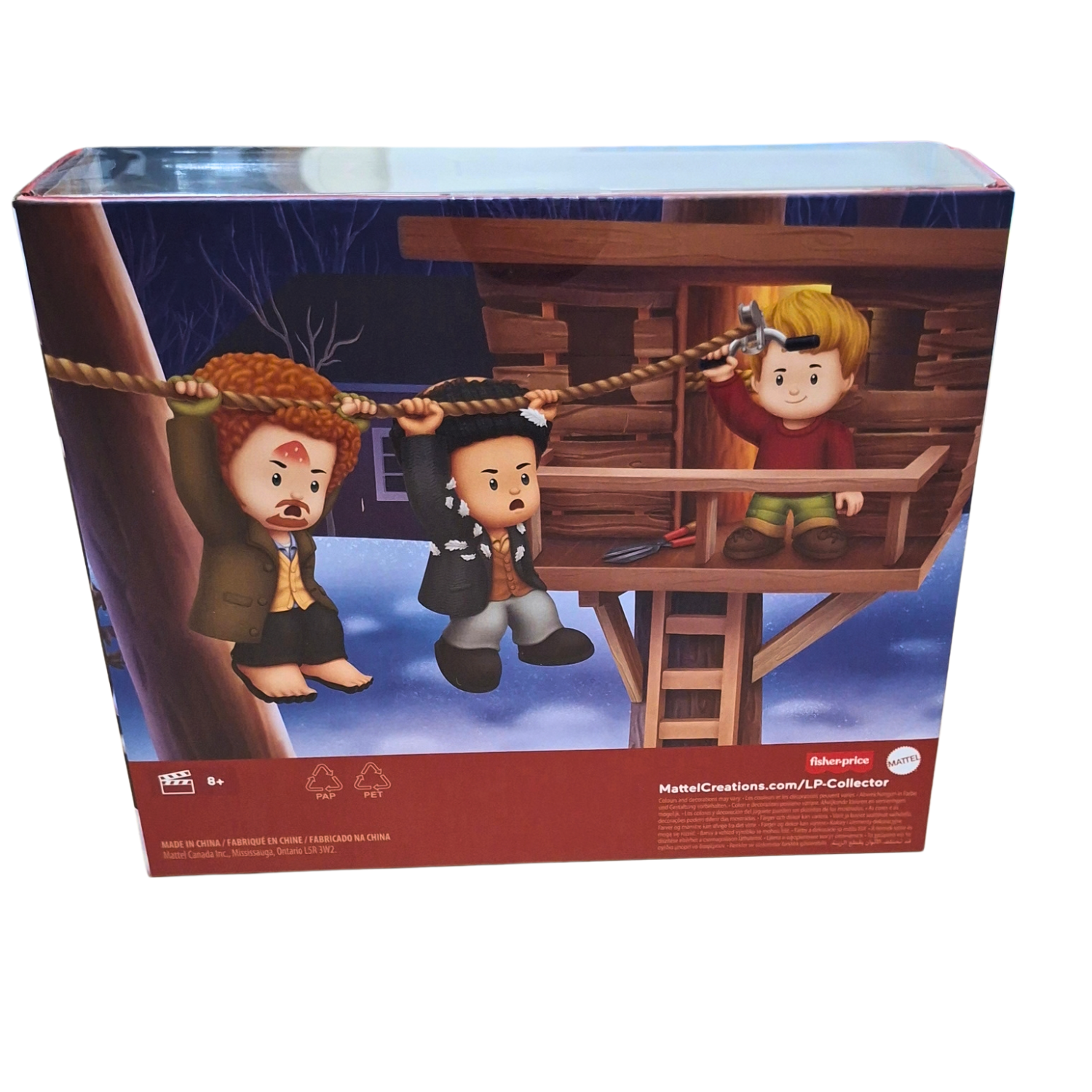 Back of Fisher-Price Little People Home Alone collector set packaging.