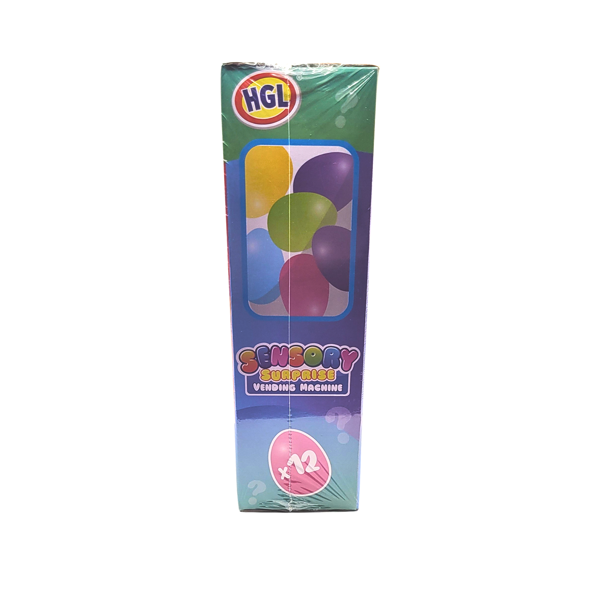 Side view of HGL Sensory Surprise Vending Machine packaging