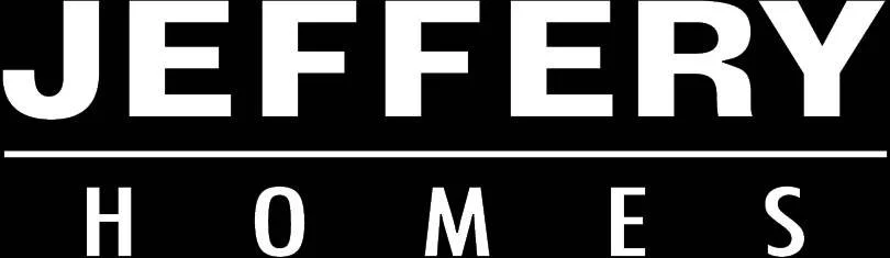 Logo for Jeffery Homes with the company name in bold white letters on a black background.