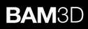 BAM3D logo in black and white.