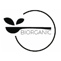 A logo featuring a stylized plant with leaves, the word 'BIOORGANIC' across the middle, and a circular outline around the design.