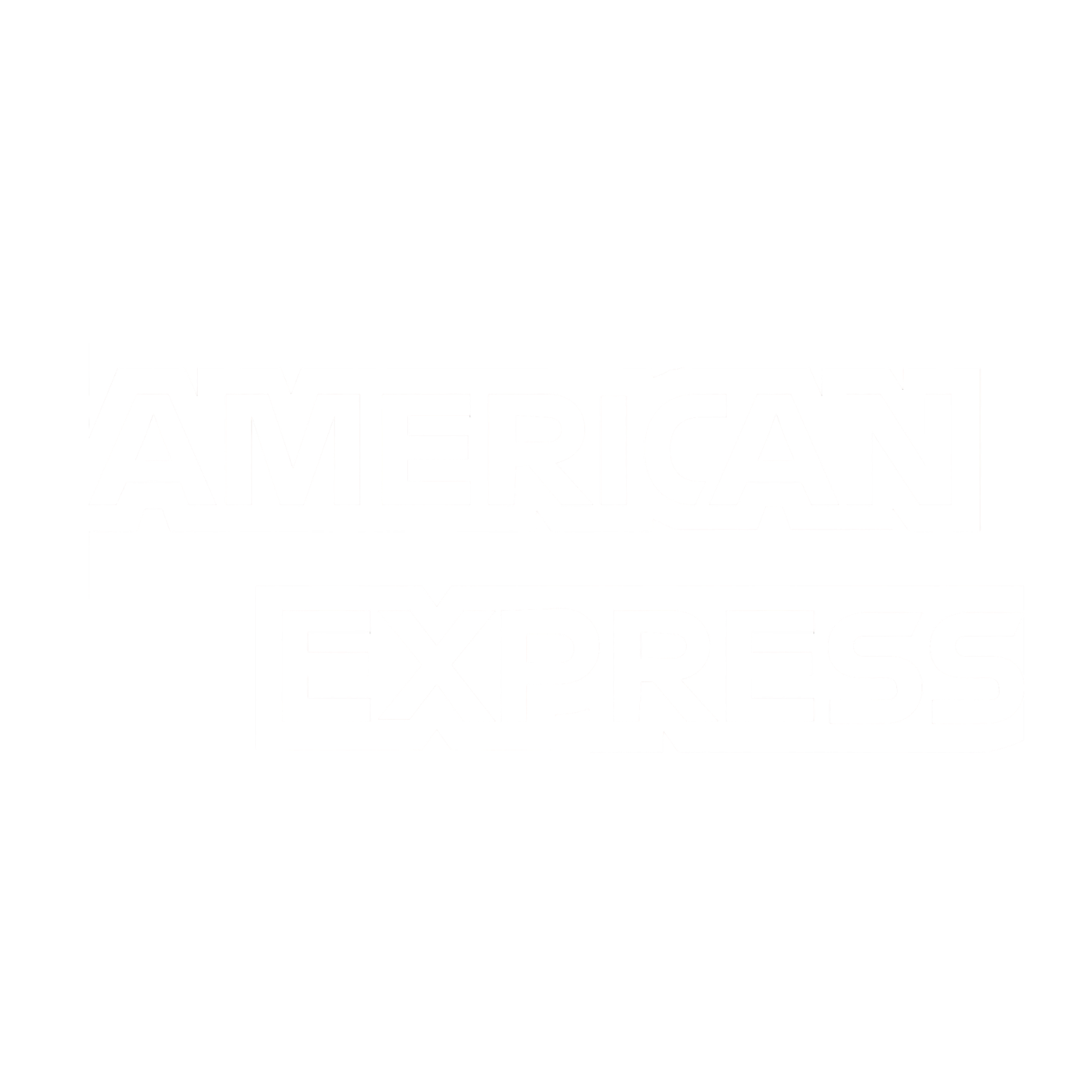 Logo of American Express with white text on a black background.
