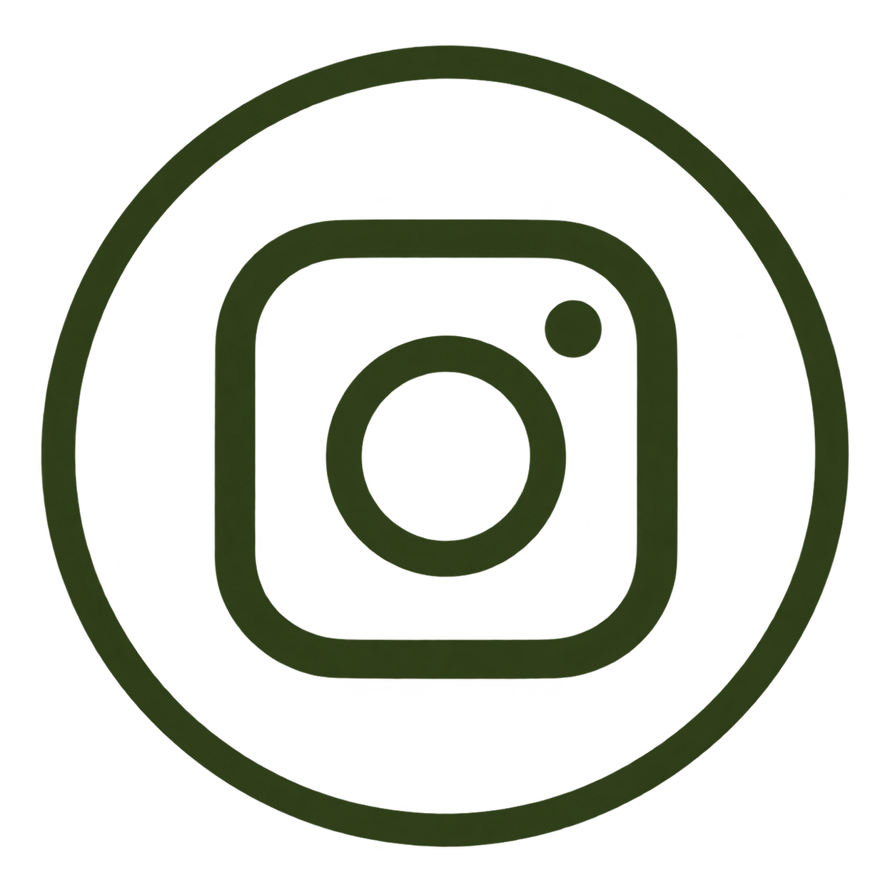 Logo simplifié d'Instagram en ligne verte sur fond noir.