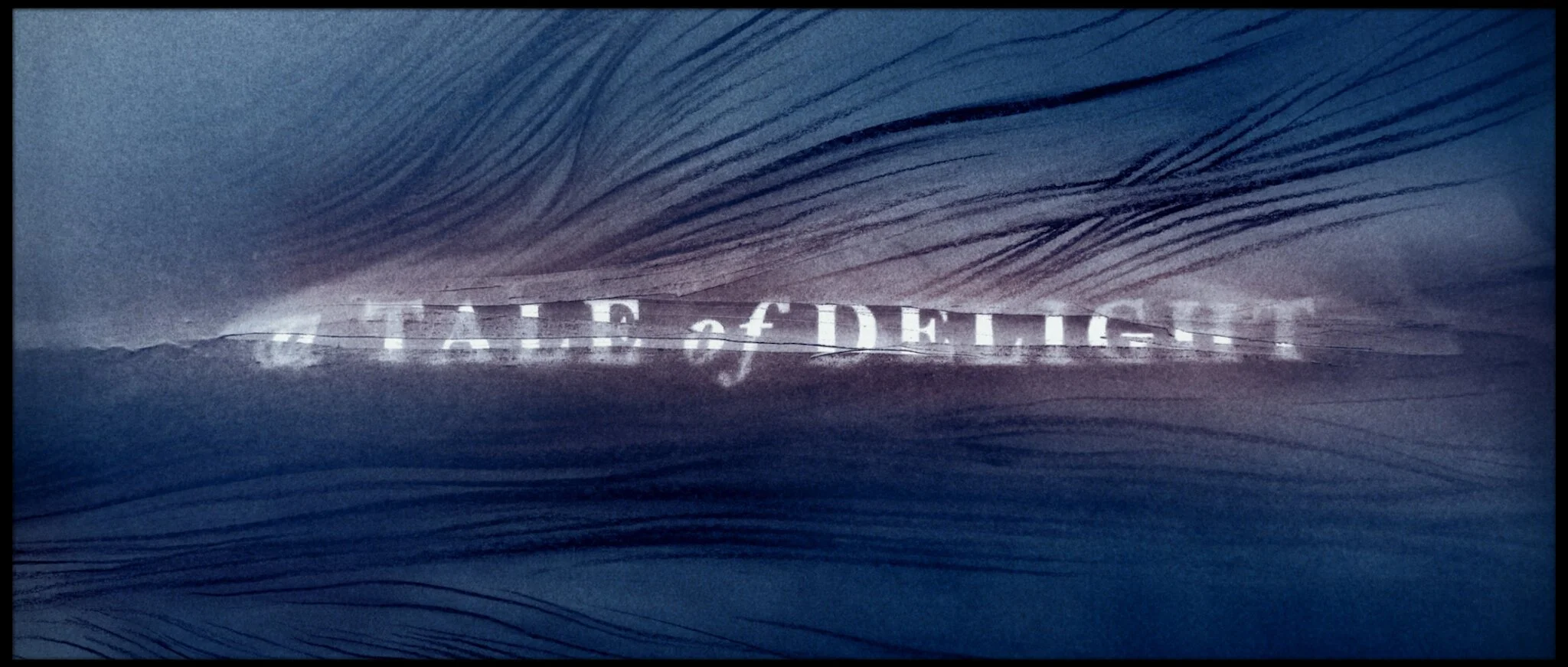 Close-up of a textured surface with filmy, wispy lines and the words 'A Tale of Two...' faintly visible in the center.