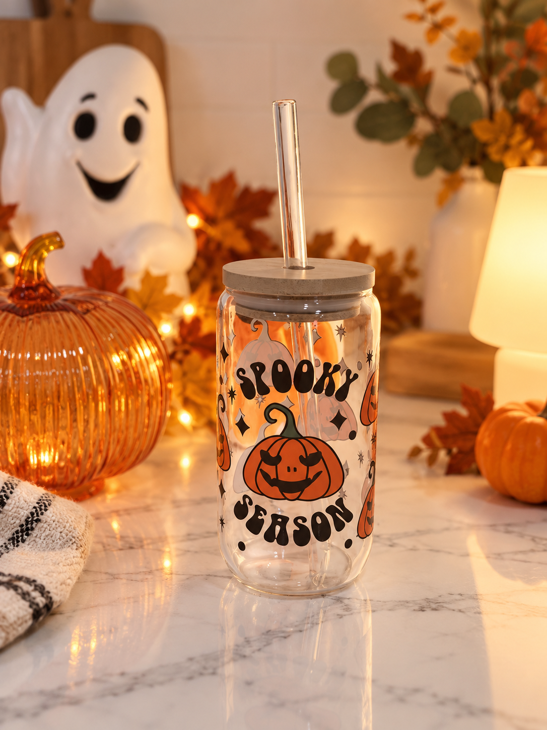 Spooky Season Glass Tumbler • 16 oz