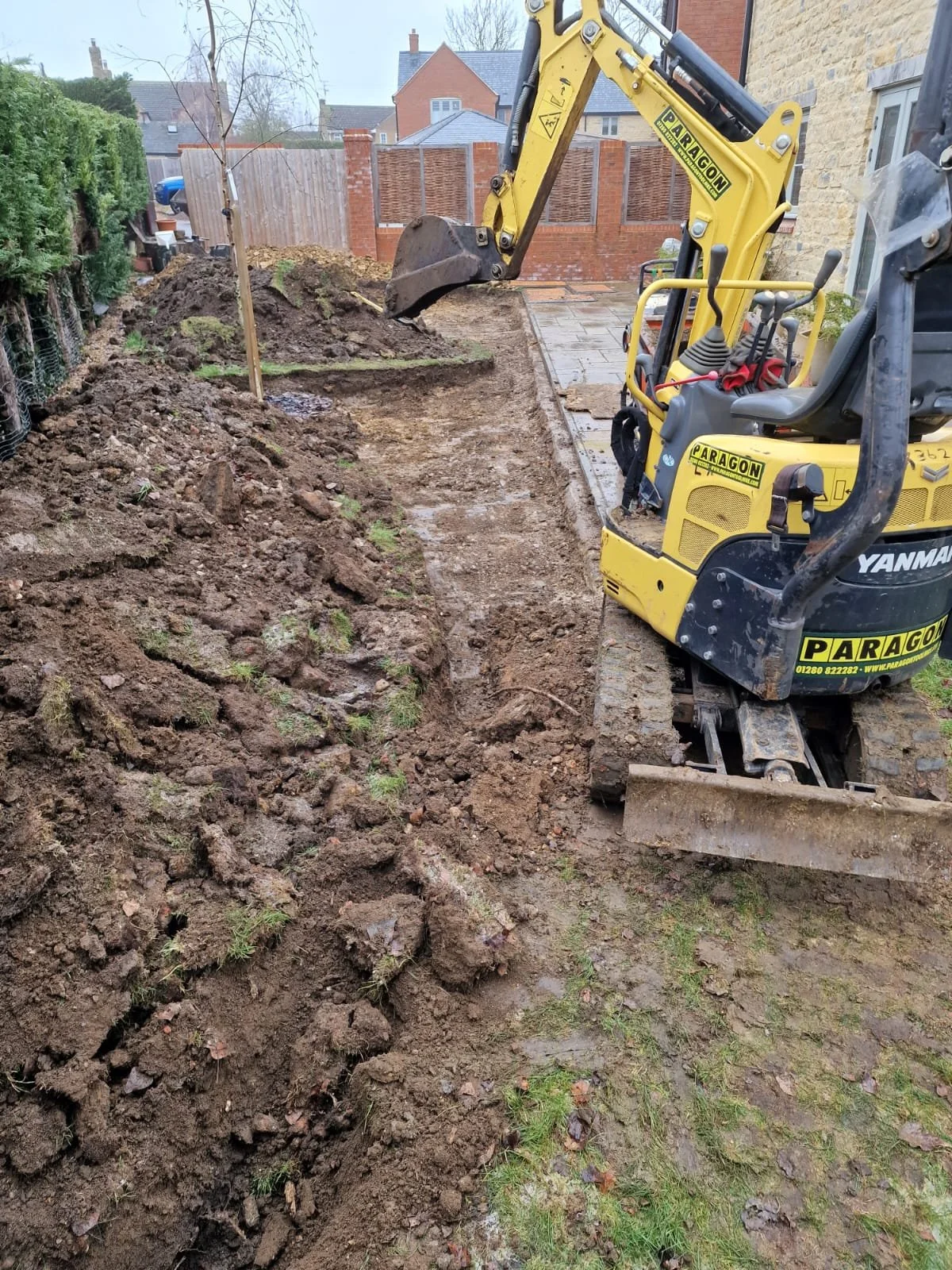 Patio Extension & Stone Wall Retention in Milton Keynes — photo 2