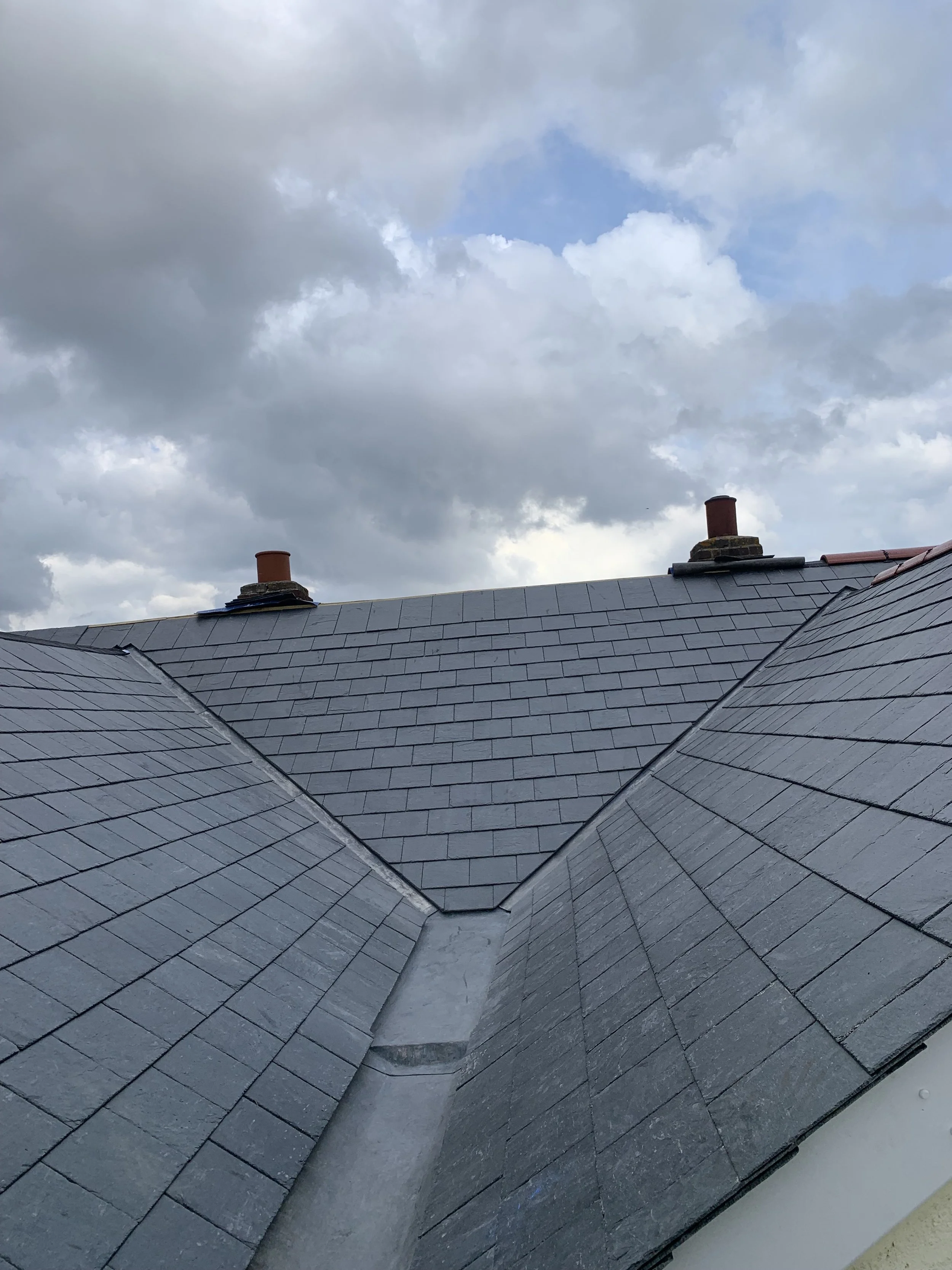 Natural Spanish slate with lead work