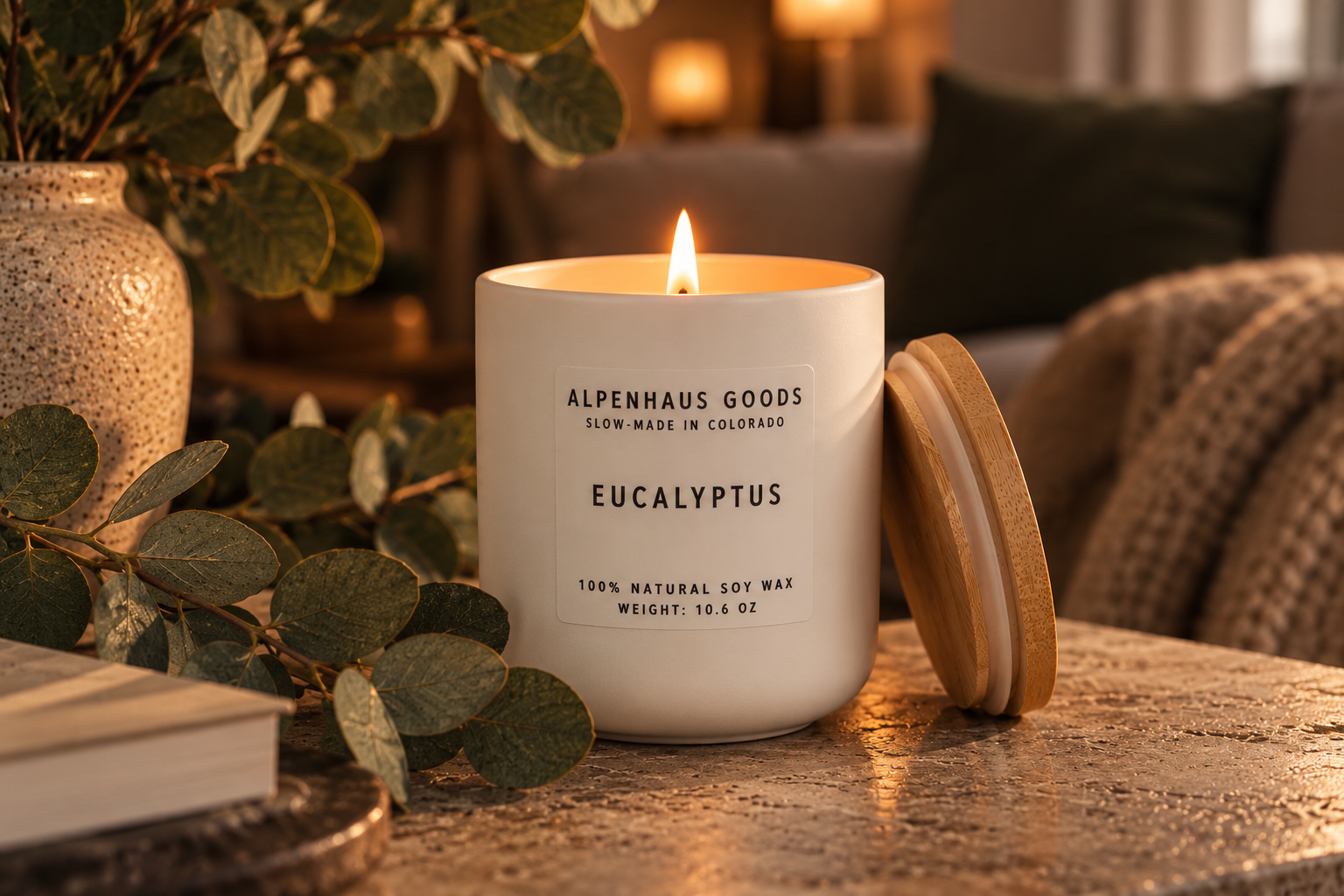 Eucalyptus Essential Oil Soy Candle | 10.6 oz