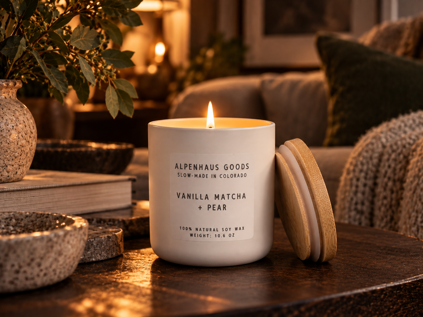 Vanilla Matcha + Pear Soy Candle | 10.6 oz