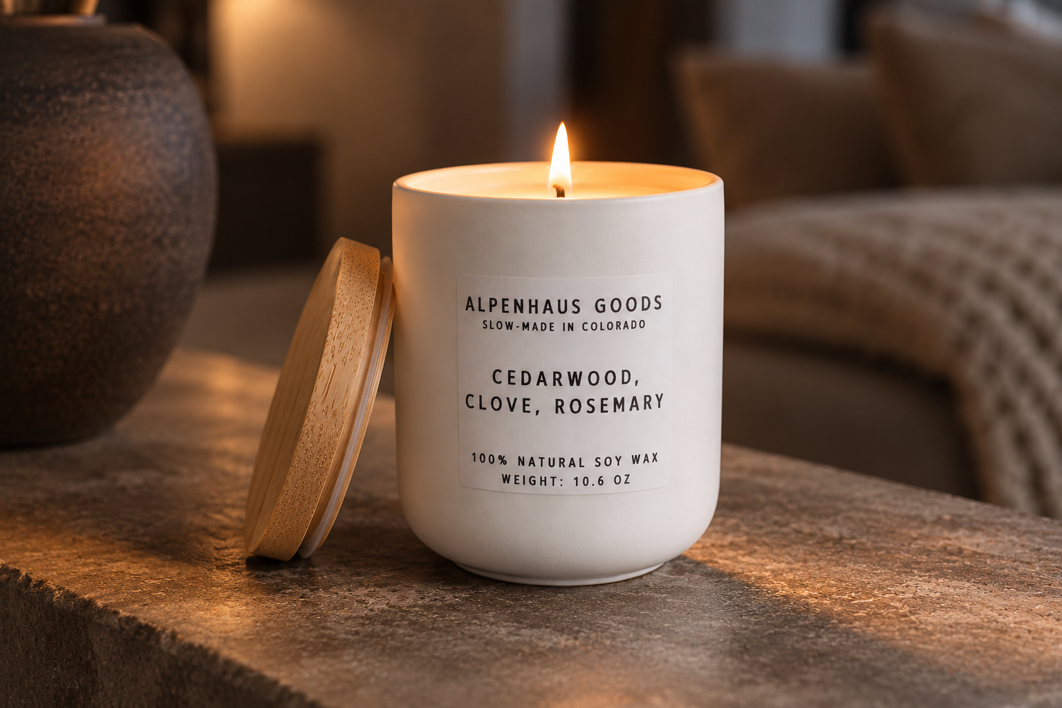 Cedarwood + Clove + Rosemary Soy Candle | 10.6 oz