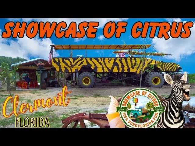 Striped outdoor adventure vehicle at Showcase of Citrus in Clermont, Florida.