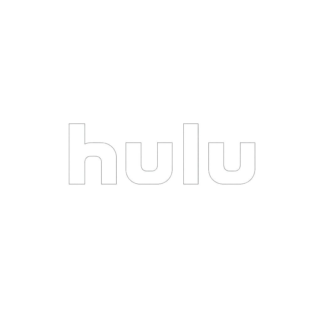 Black background with the white Hulu logo in the center.