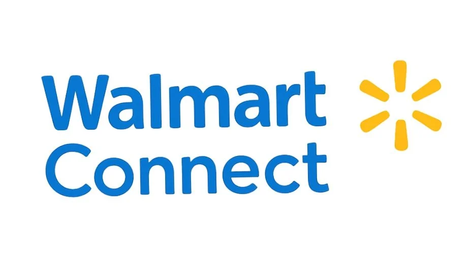 Walmart Connect logo with blue text and yellow starburst icon