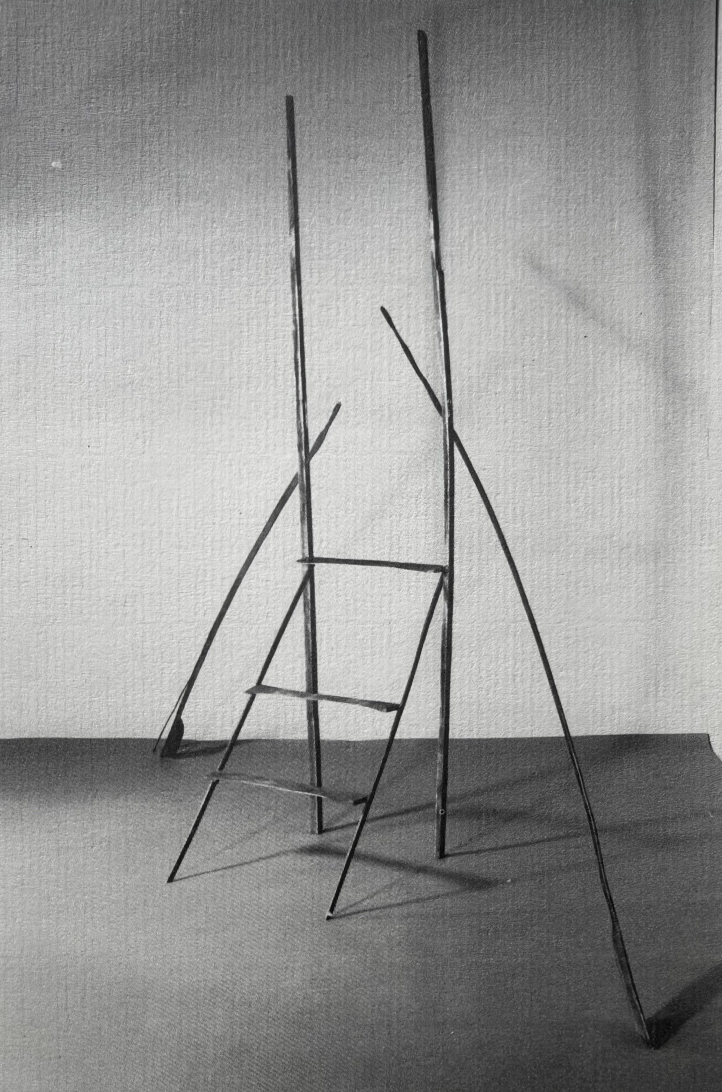 1987, Sala Uno Gallery, "Personal Poetics", Rome, Italy.  
"Navigating the question," bronze, CPC w/ steps + oars.