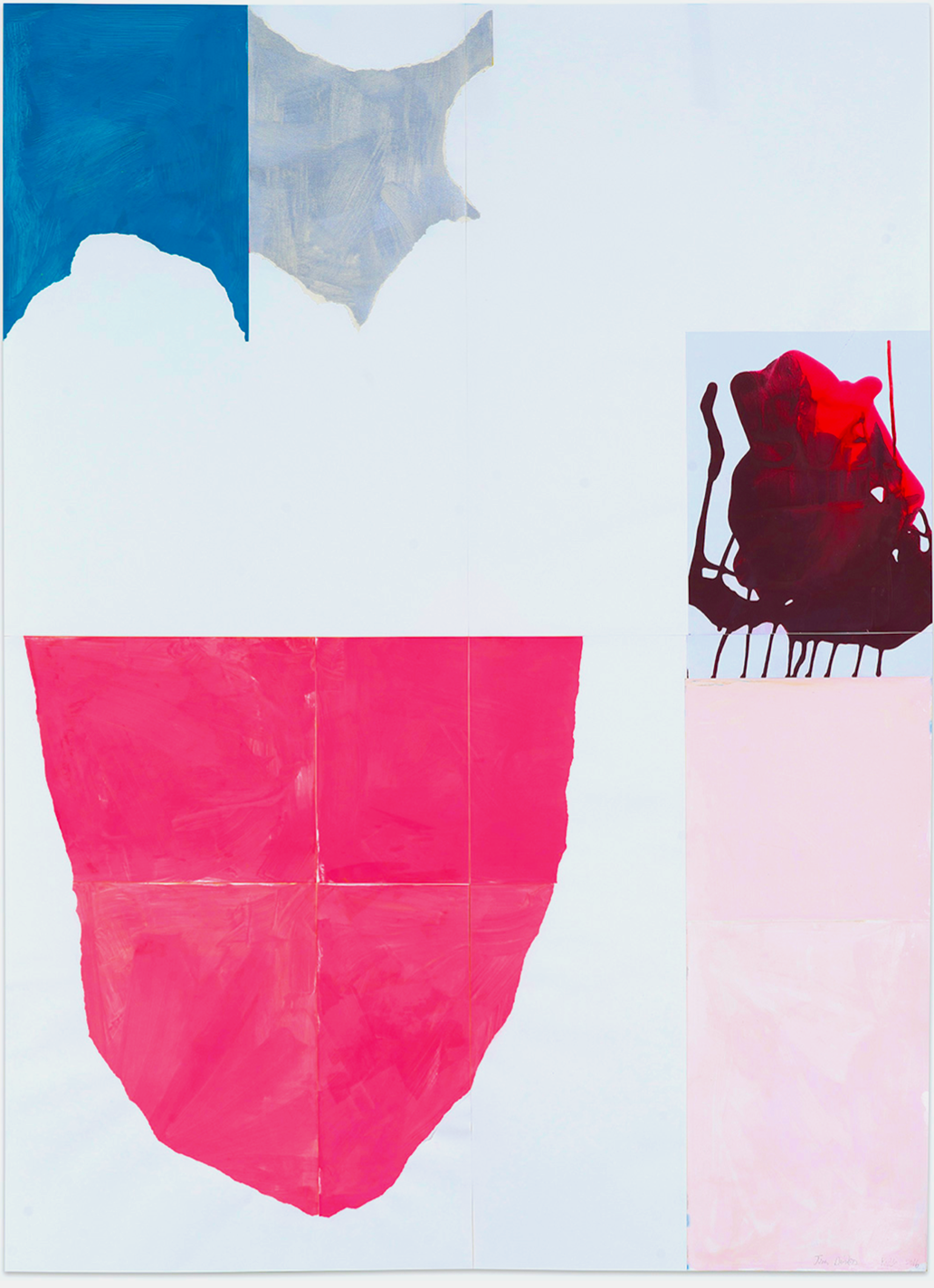 JACK DAVIDSON, 
"Yaddo Collage 3", 
2016, 
Painted paper on paper, 
59 1⁄2 x 43 1⁄2 inches (image/sheet),  
66 x 50 inches (frame)