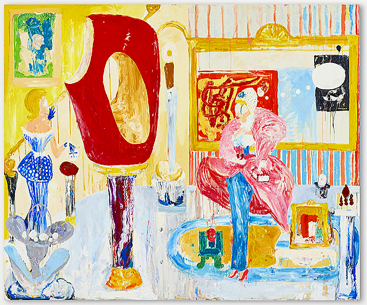 THOMAS TROSCH, 
"Dorothy Roger’s Decorating Lesson #6", 
1993, 
Oil and graphite on linen,  
70 x 84 inches