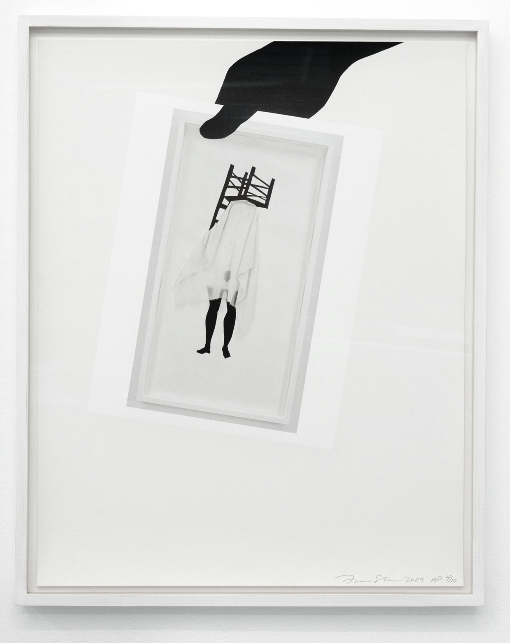 FRANCES STARK, 
"Conceited girl wants to know she has a seat (afer Goya)", 
2009, 
Archival pigment print with silkscreen (80/100), 
18 1⁄2 x 14 1⁄2 inches (image/sheet), 
25 1⁄2 x 21 3⁄4 inches (frame)