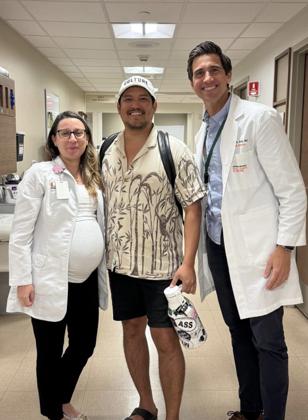 Paul Ringon with members of his care team at Sylvester