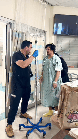 Paul walking during recovery