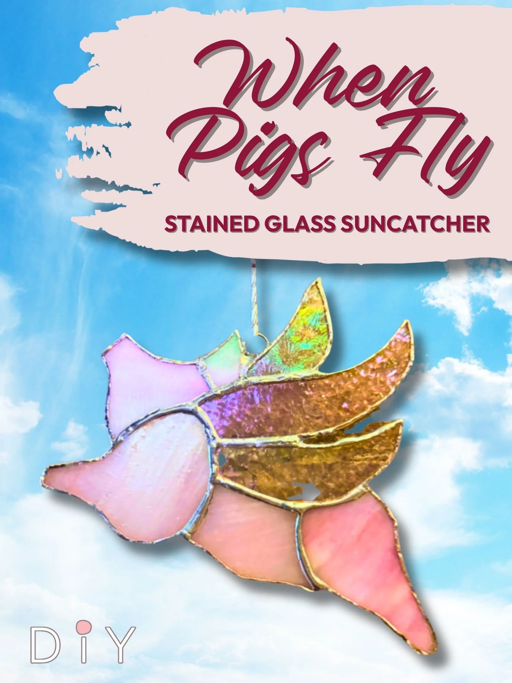 When Pigs Fly Stained Glass