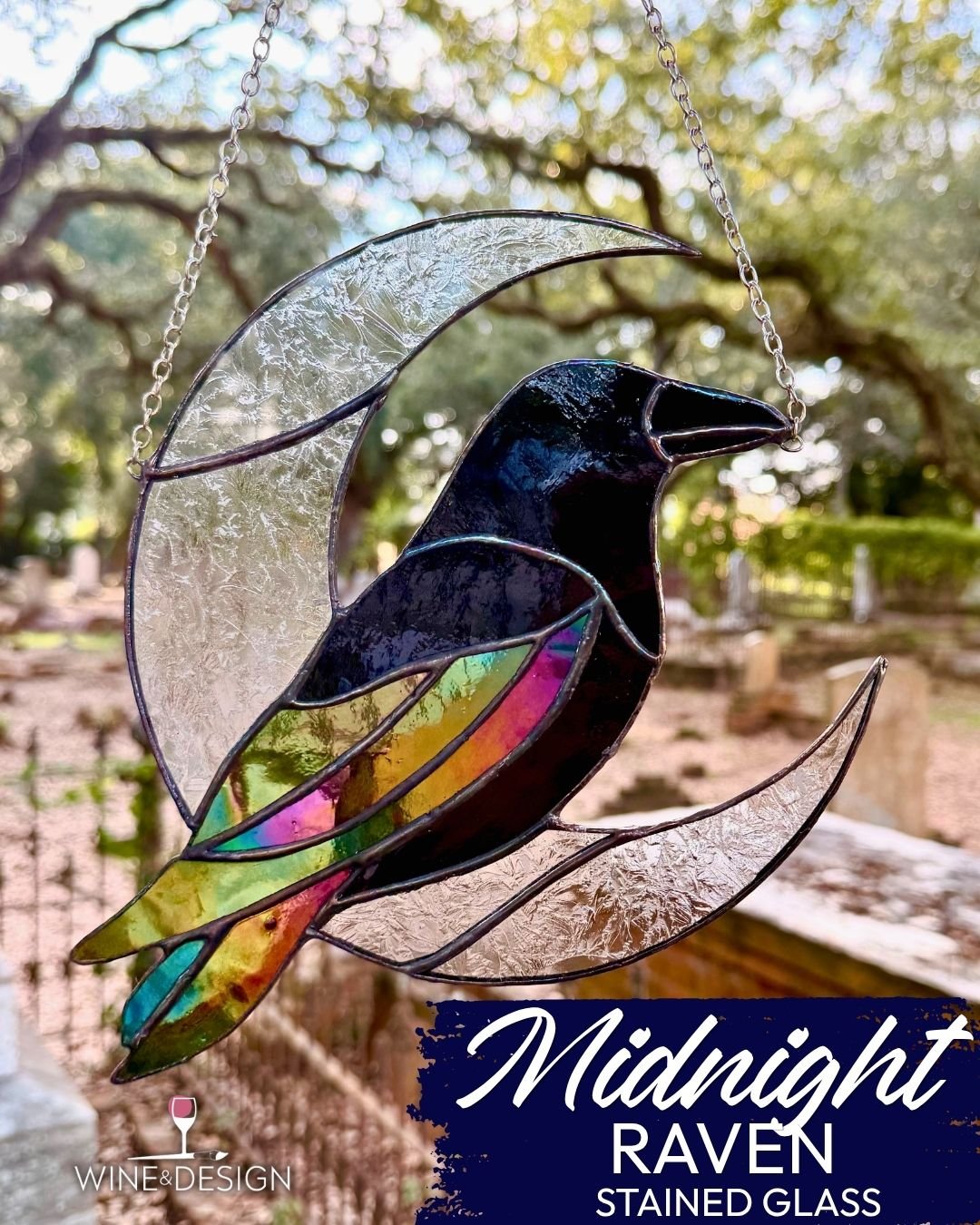 Midnight Raven Stained Glass