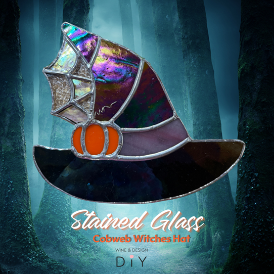 Stained Glass Cobweb Witch Hat