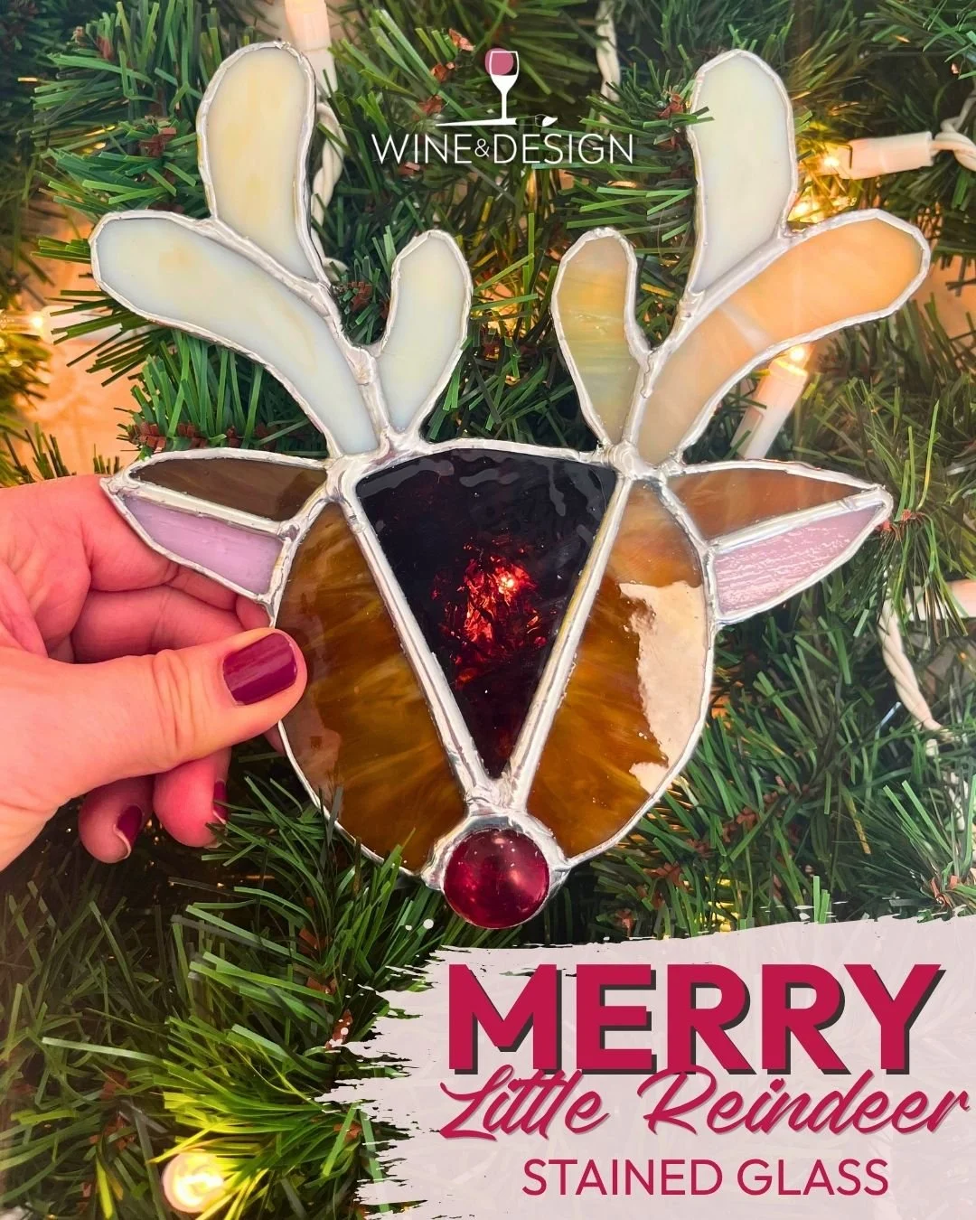 Merry Little Reindeer Stained Glass