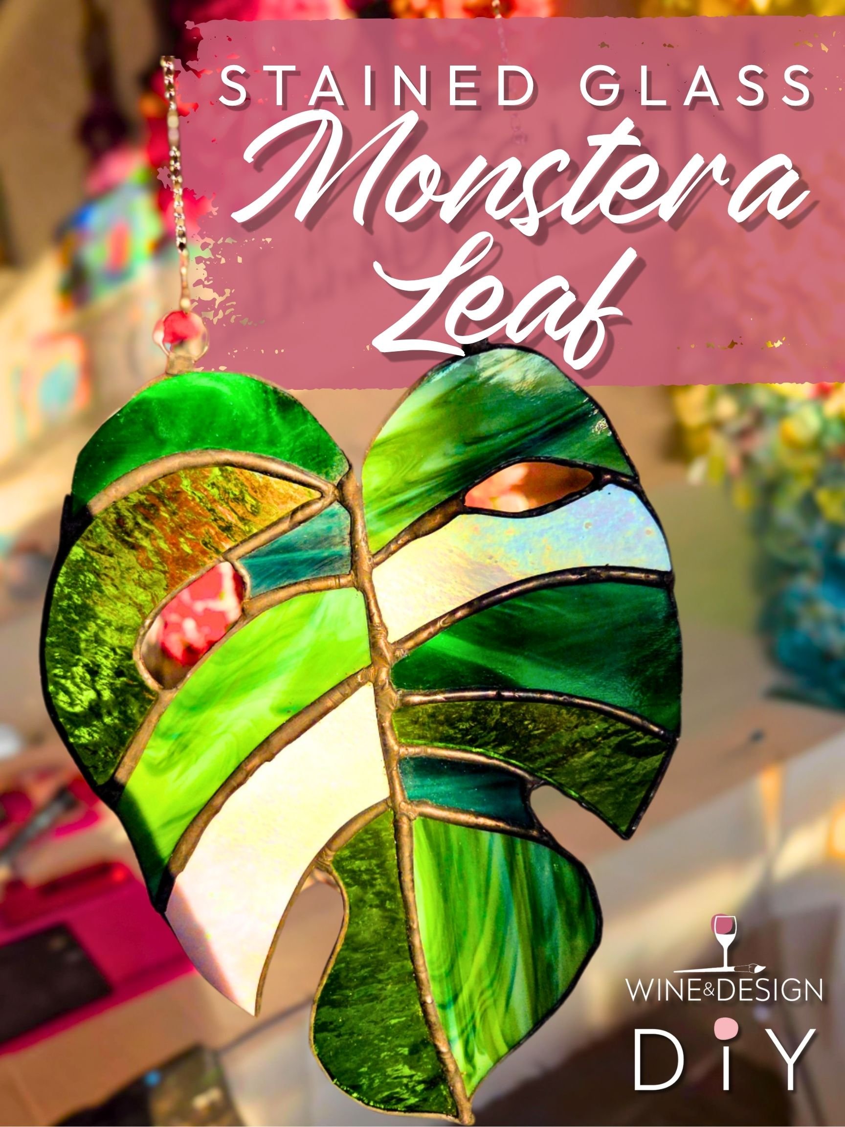 Stained Glass Monstera Leaf