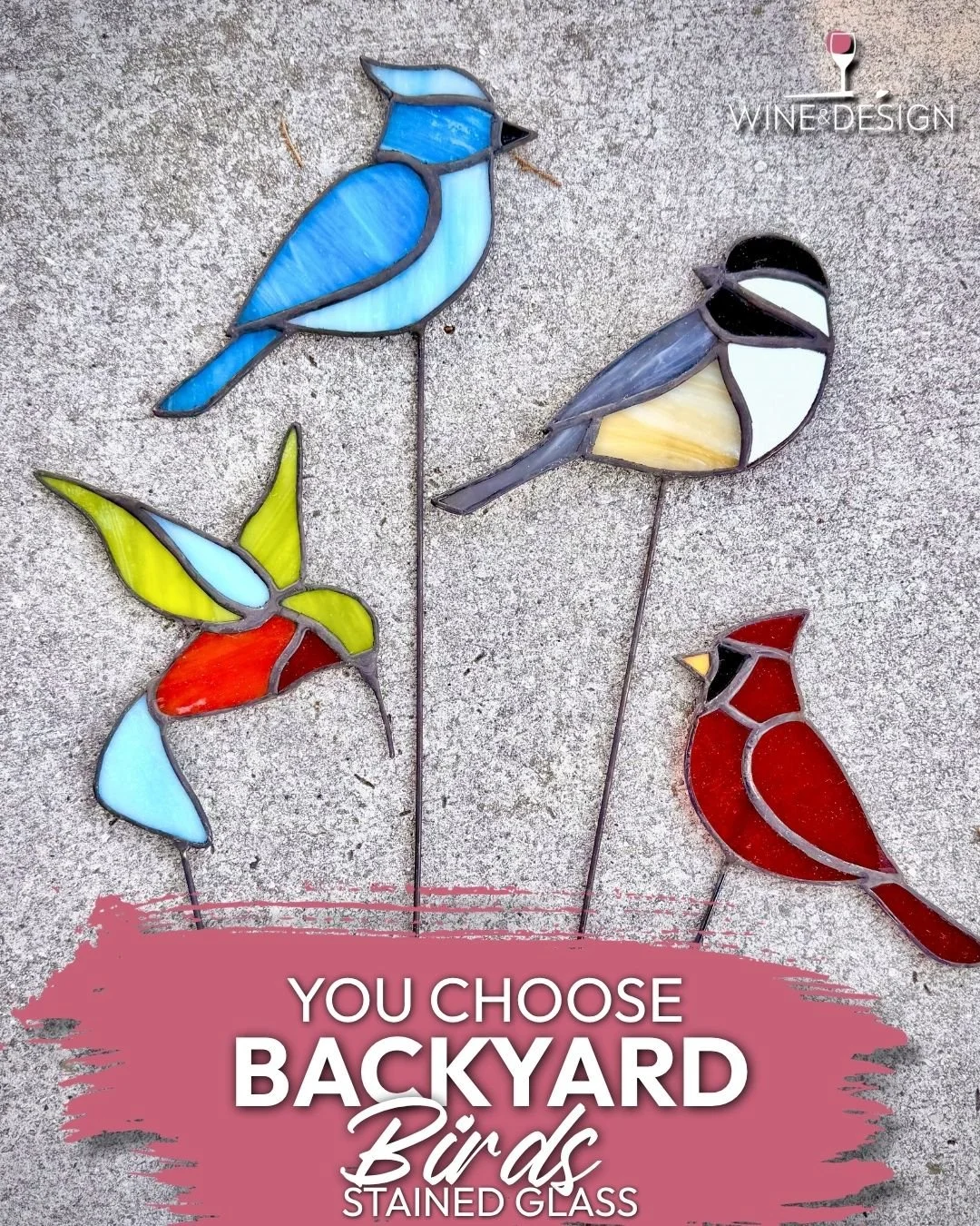 Backyard Birds Stained Glass