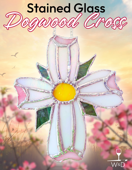 Stained Glass Dogwood Cross