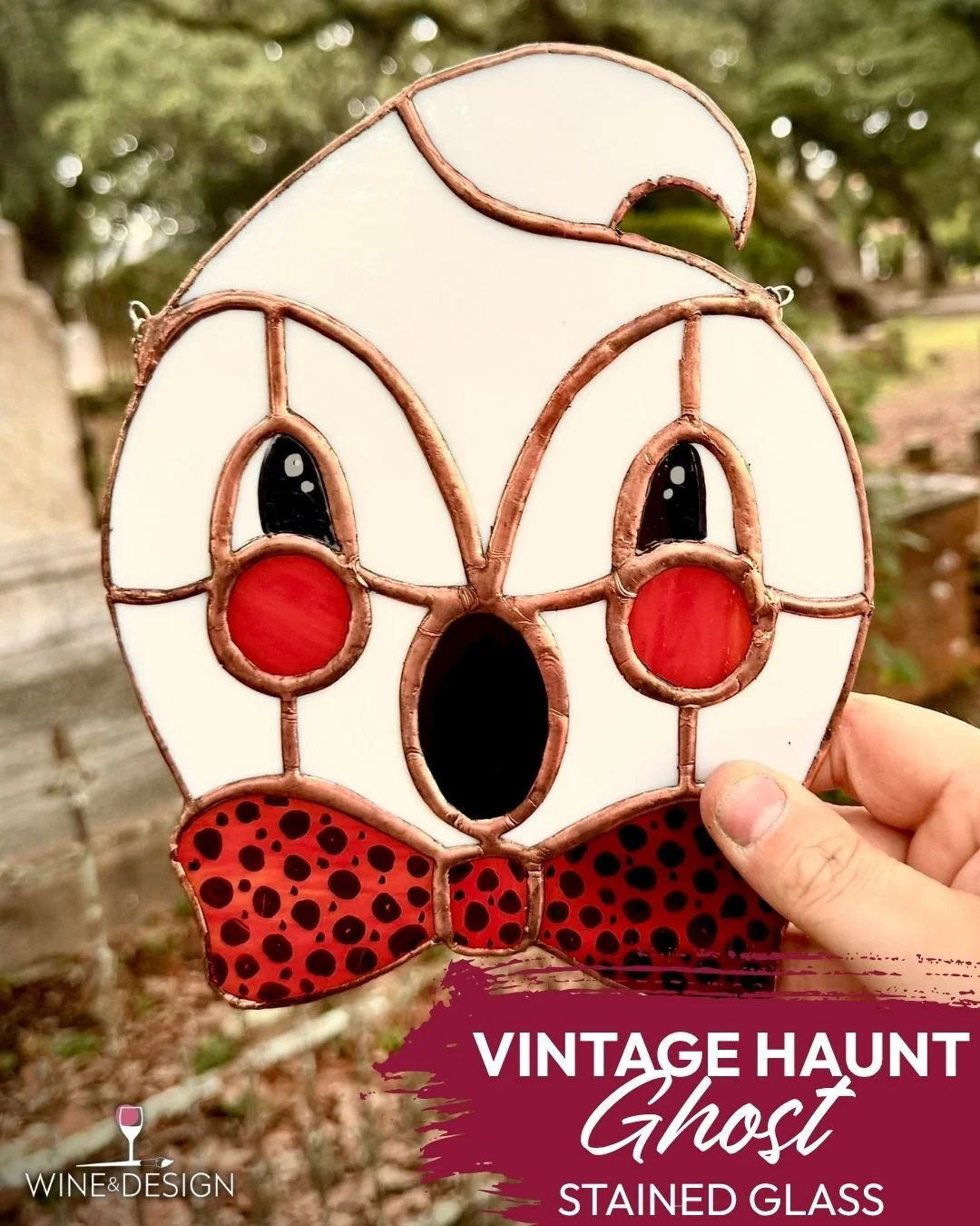Vintage Haunt Ghost Stained Glass
