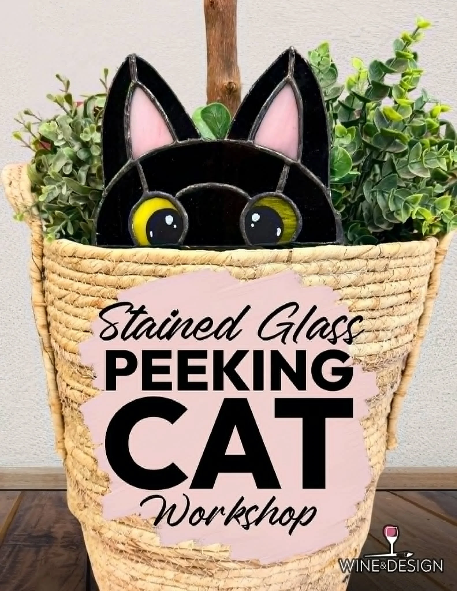 Stained Glass Peeking Cat Workshop